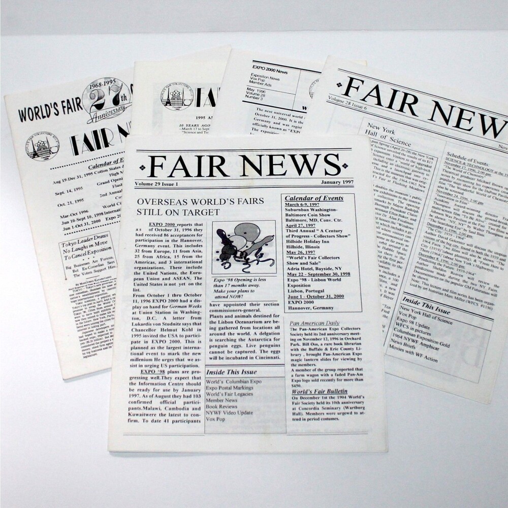 World’s Fair Collector’s Society 5 Magazine lot 1990s vintage